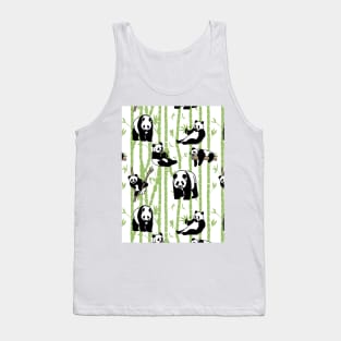 Giant Pandas in the bamboo forest on white background Tank Top